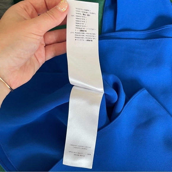 Alexander McQueen MCQ Cobalt Blue A-Line V-Neck Sleeveless Blouse EUC IT 40/US 4 - Picture 9 of 10